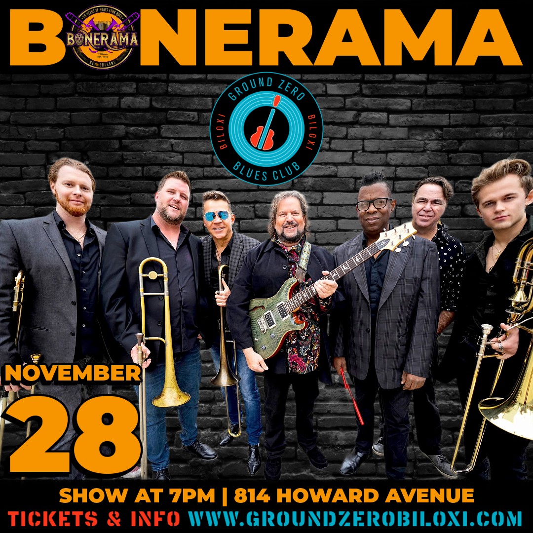 Flyer for Bonerama at Ground Zero Blues Club