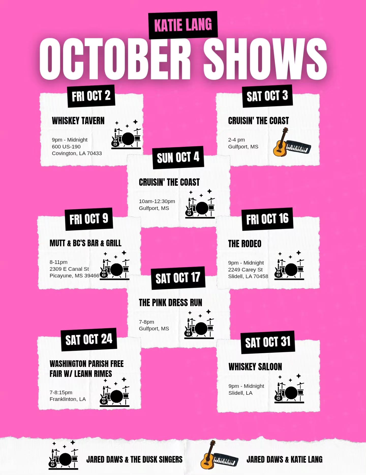 Flyer for Katie Lang at Cruisin' the Coast