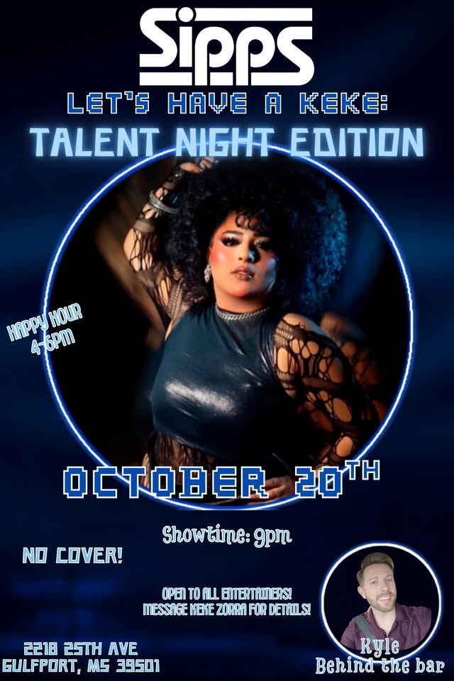 Flyer for SIPPS TALENT NIGHT contestant